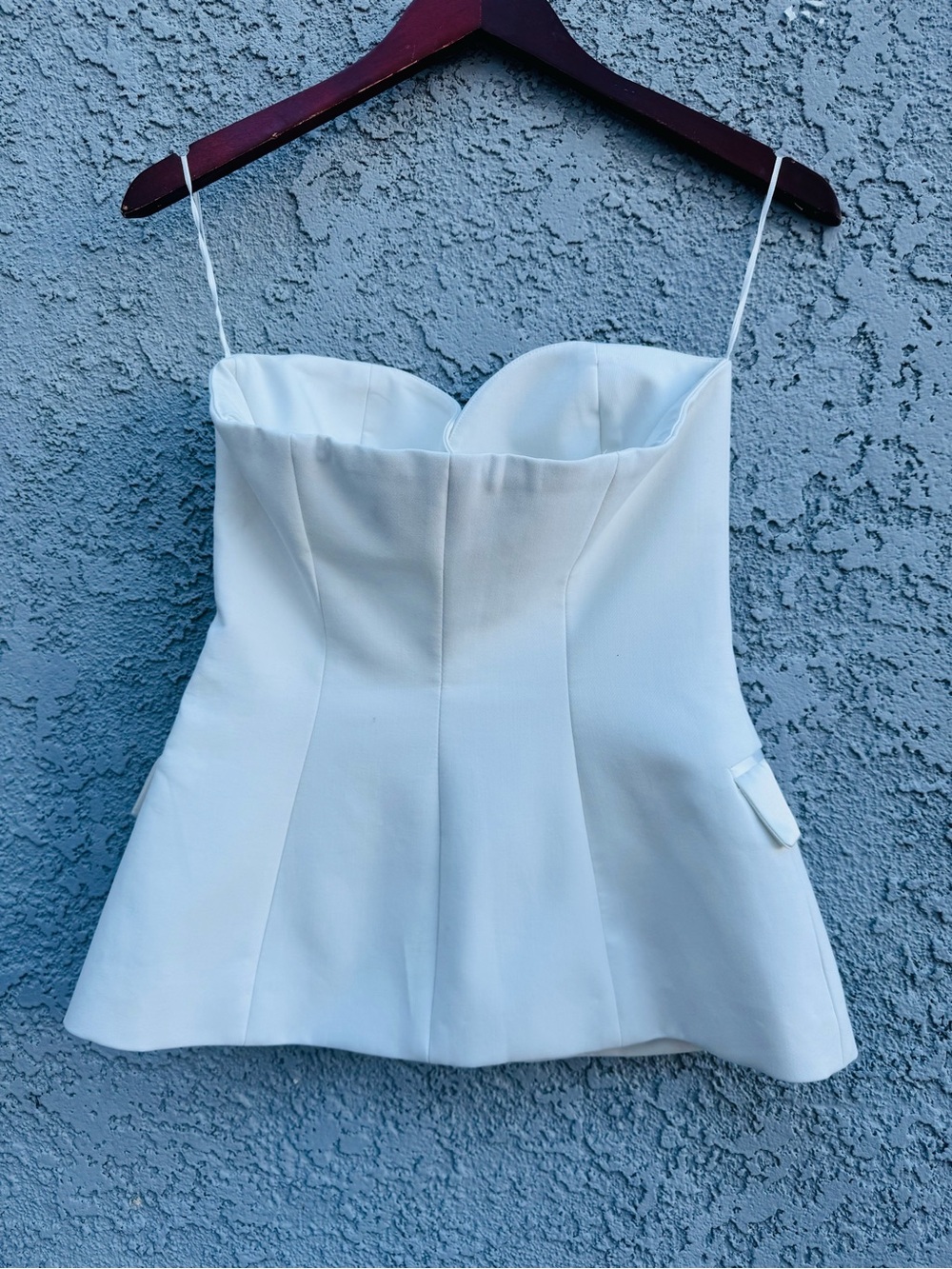 Zara Strapless White Corset Blazer Top Structured Tailored Vest Size XS - Picture 7 of 14
